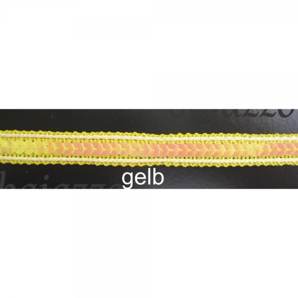 Pailettenborte gelb